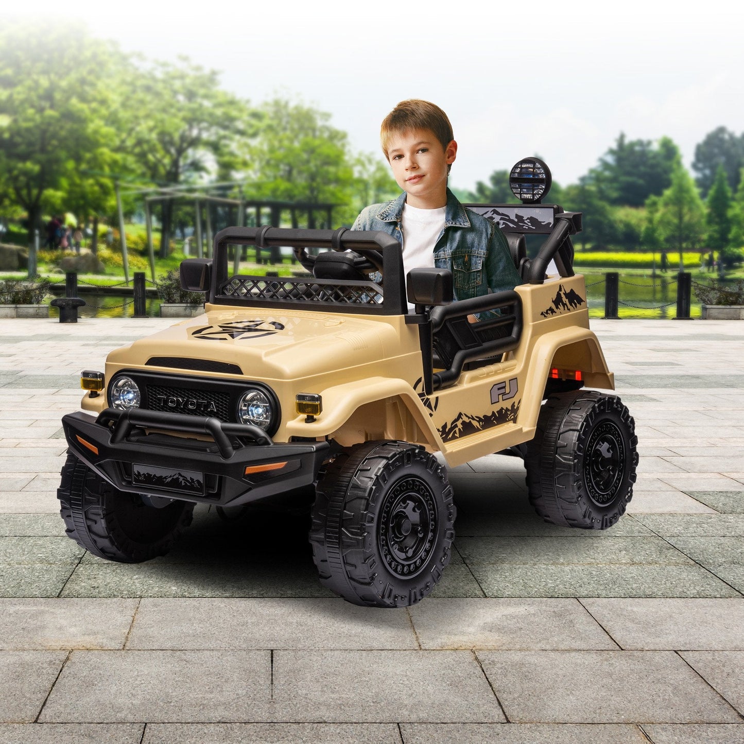 Kahuna Authorised Toyota FJ Cruiser Kids Electric Ride On Car - Khaki