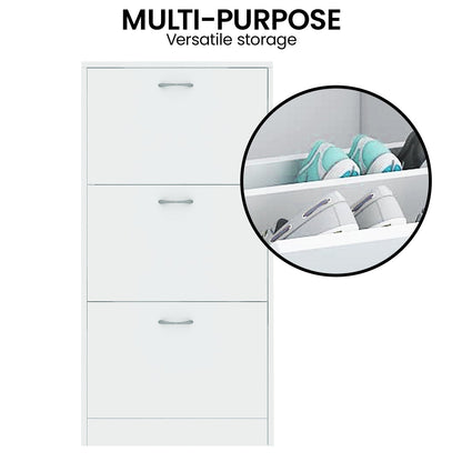 Sarantino Mavis Shoe Cabinet - White