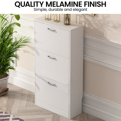 Sarantino Mavis Shoe Cabinet - White
