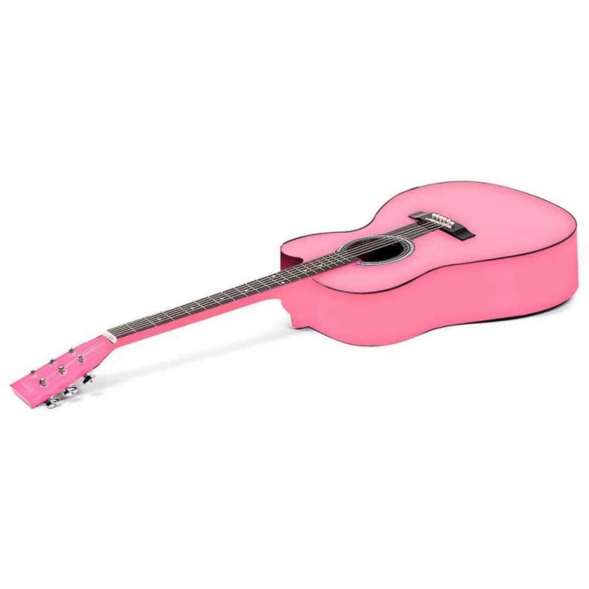 Karrera 38in Cutaway Acoustic Guitar with Carry Bag - Pink