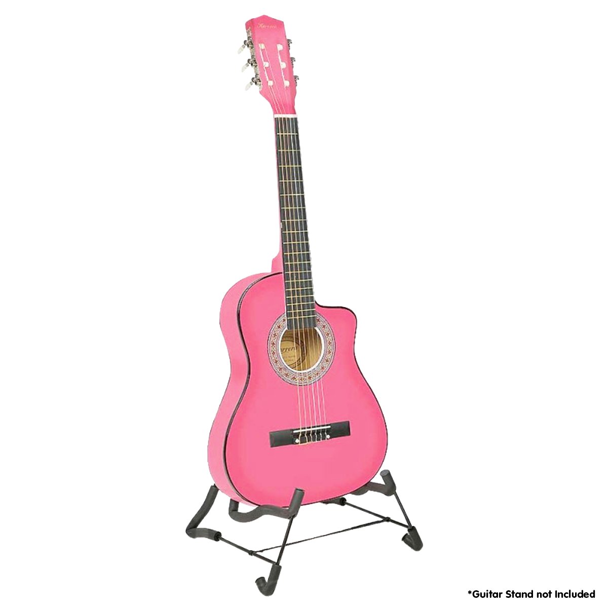 Karrera 38in Cutaway Acoustic Guitar with Carry Bag - Pink
