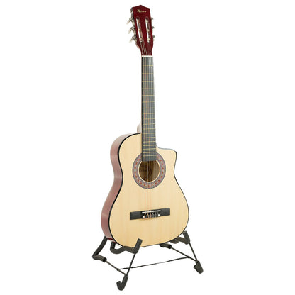 Karrera 38in Pro Cutaway Acoustic Guitar with Carry Bag - Natural