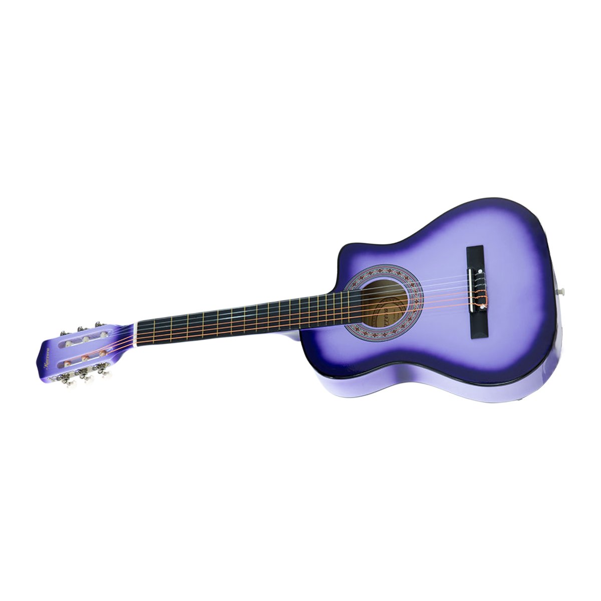 Karrera 38in Pro Cutaway Acoustic Guitar with Carry Bag - Purple Burst
