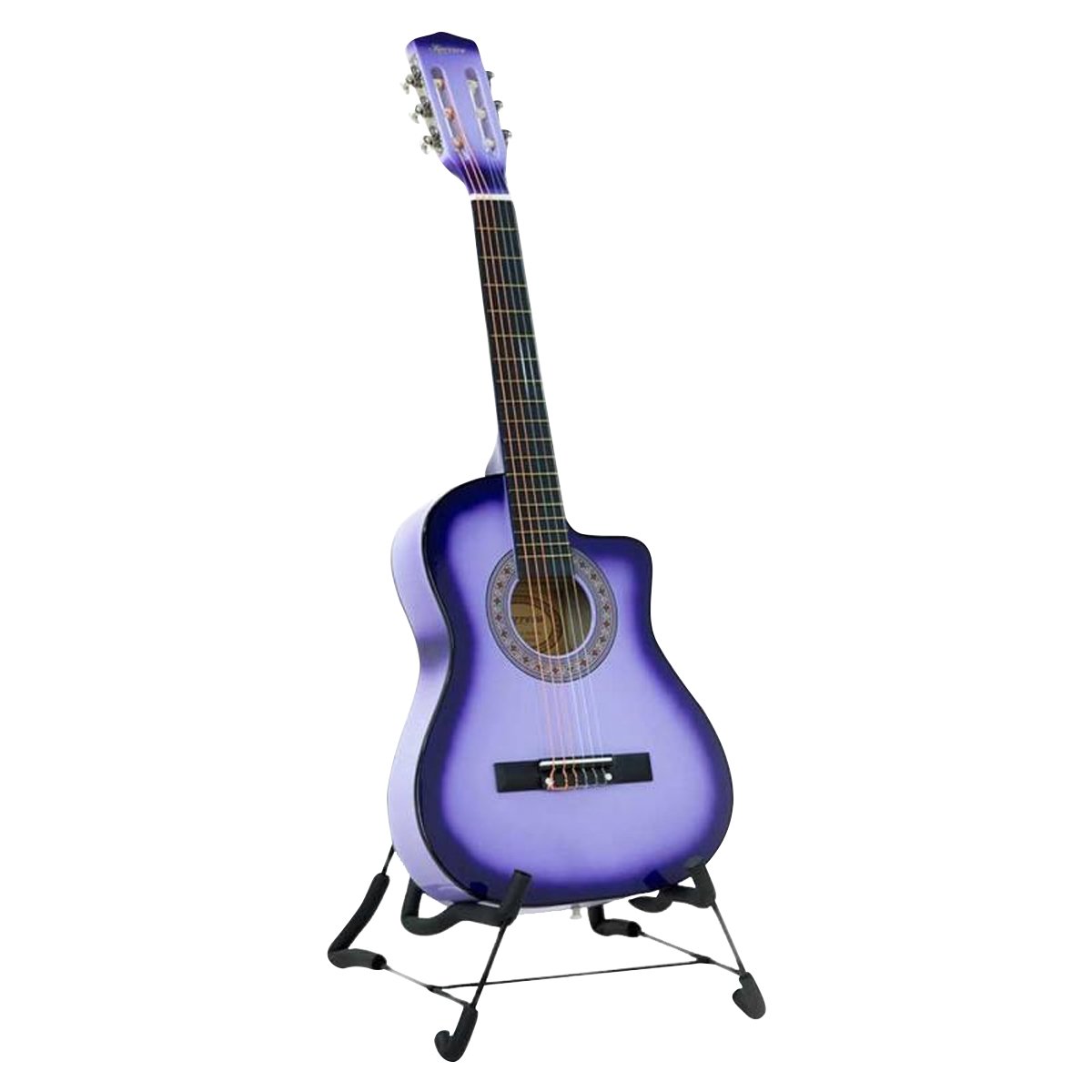 Karrera 38in Pro Cutaway Acoustic Guitar with Carry Bag - Purple Burst