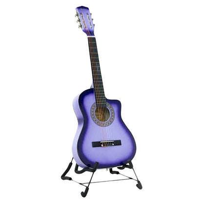 Karrera 38in Pro Cutaway Acoustic Guitar with Carry Bag - Purple Burst