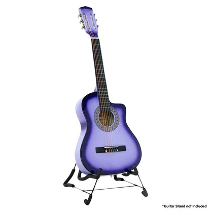 Karrera 38in Cutaway Acoustic Guitar with Carry Bag - Purple Burst