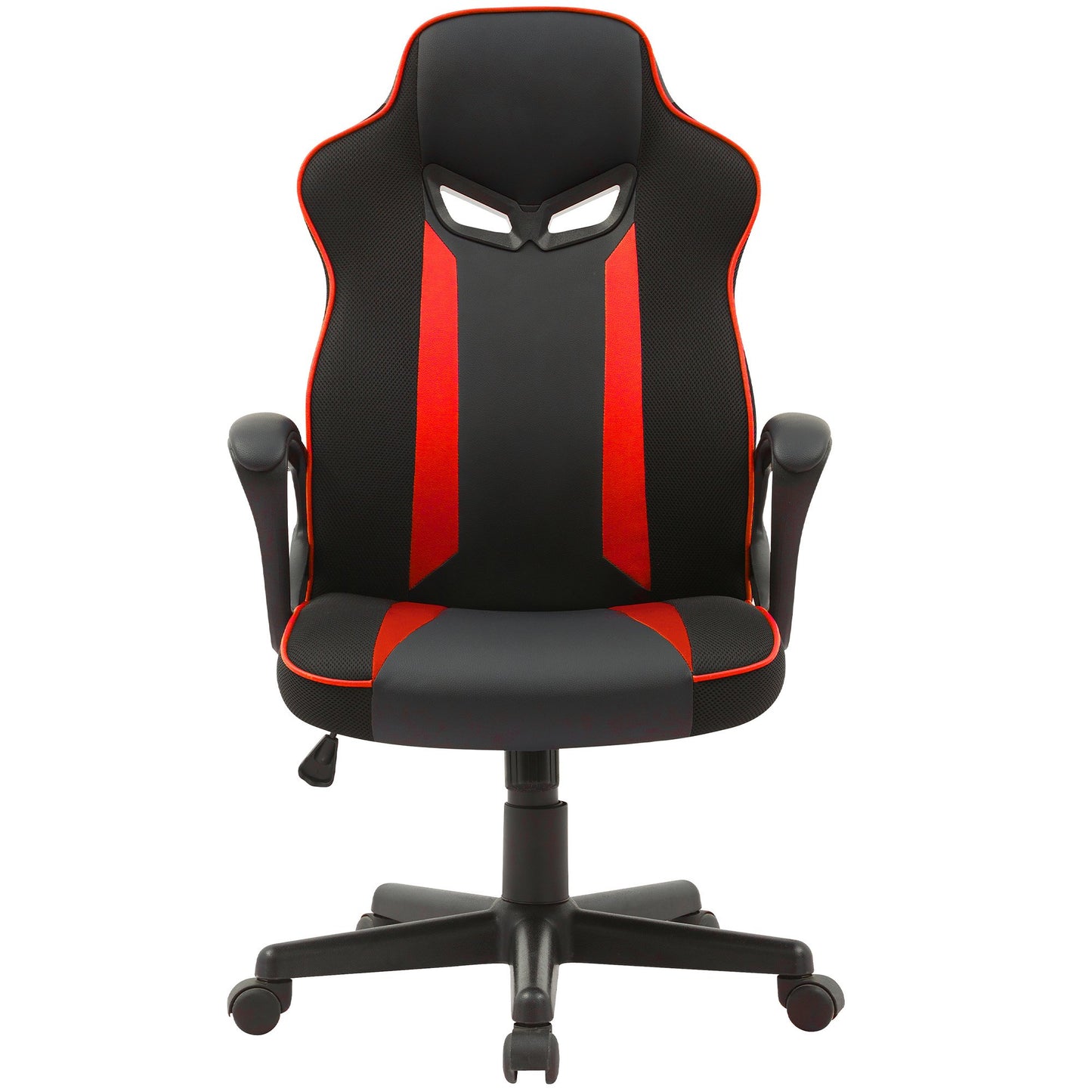 Sarantino Fayzo Reclining Office Gaming Chair Black Red Seat Adjustable Height Breathable Mesh Back Padded Armrests