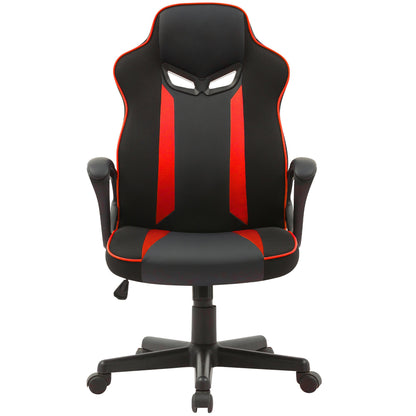 Sarantino Fayzo Reclining Office Gaming Chair Black Red Seat Adjustable Height Breathable Mesh Back Padded Armrests