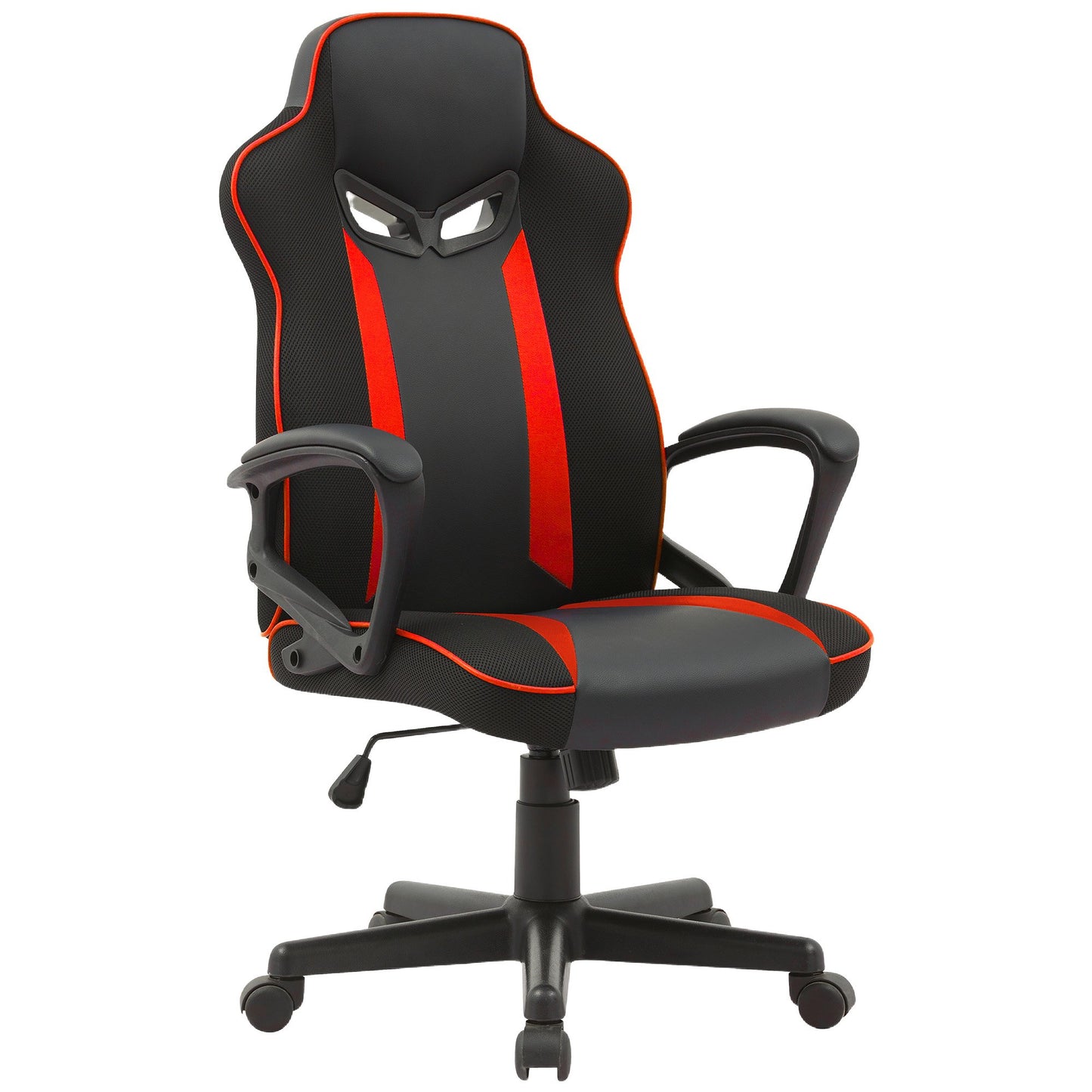 Sarantino Fayzo Reclining Office Gaming Chair Black Red Seat Adjustable Height Breathable Mesh Back Padded Armrests