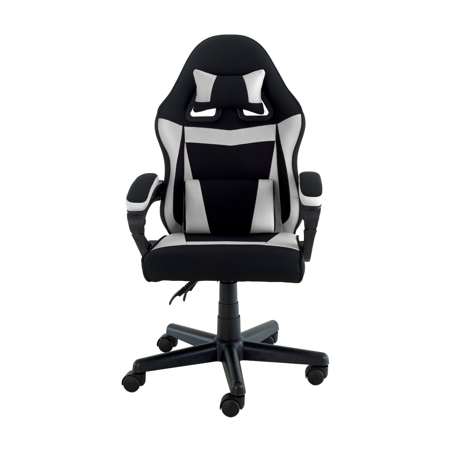 Sarantino Antre Kids Study Gaming Chair Black White Computer Seat Adjustable Height Ergonomic Support, Padded Armrest