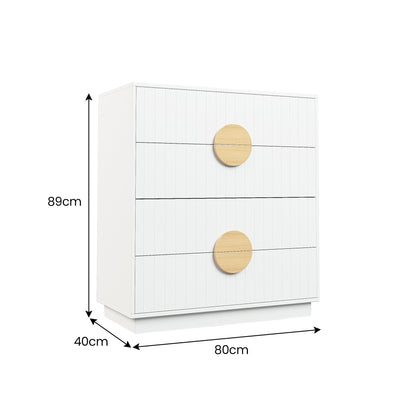 Sarantino Gail Chest of Drawers Tallboy Dresser in White