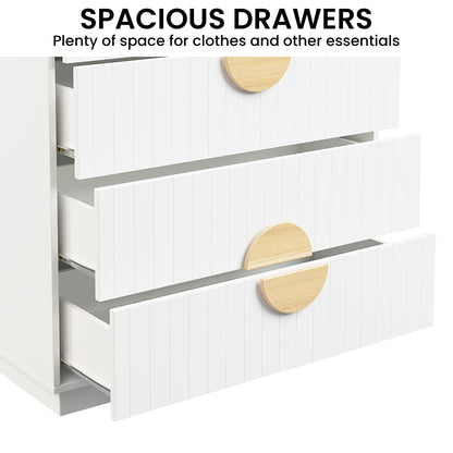Sarantino Gail Chest of Drawers Tallboy Dresser in White