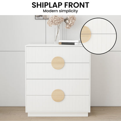 Sarantino Gail Chest of Drawers Tallboy Dresser in White