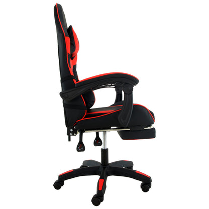 Sarantino Cueva Reclining High Back Office Gaming Chair with Retractable Footrest Office Computer Seating in Black/Red