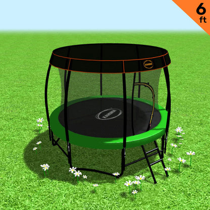 Kahuna Classic 6 ft Trampoline - Green with Roof
