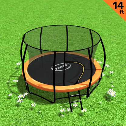 Kahuna Classic 14 ft Trampoline - Orange Blue