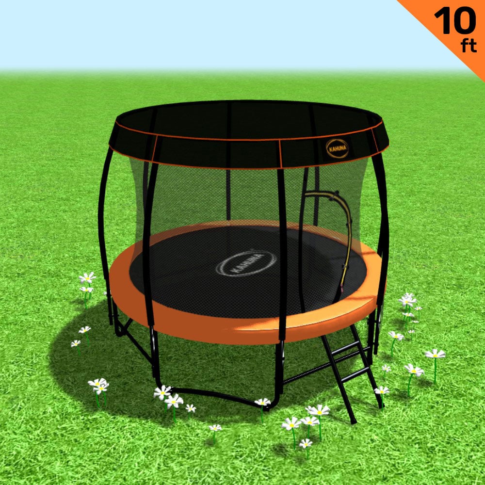 Kahuna Trampoline 10 ft with Roof - Orange