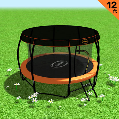 Kahuna Trampoline 12 ft with Roof - Orange