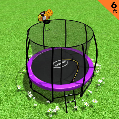 Kahuna Classic 6 ft Trampoline with Basketball Set - Purple