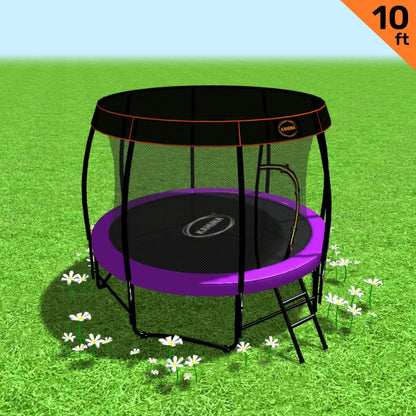 Kahuna Trampoline 10 ft with Roof - Purple