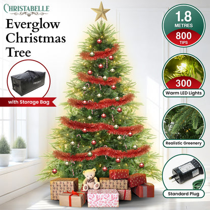 Christabelle 1.8m Prelit Everglow Fir Christmas Tree with 300 LED Lights