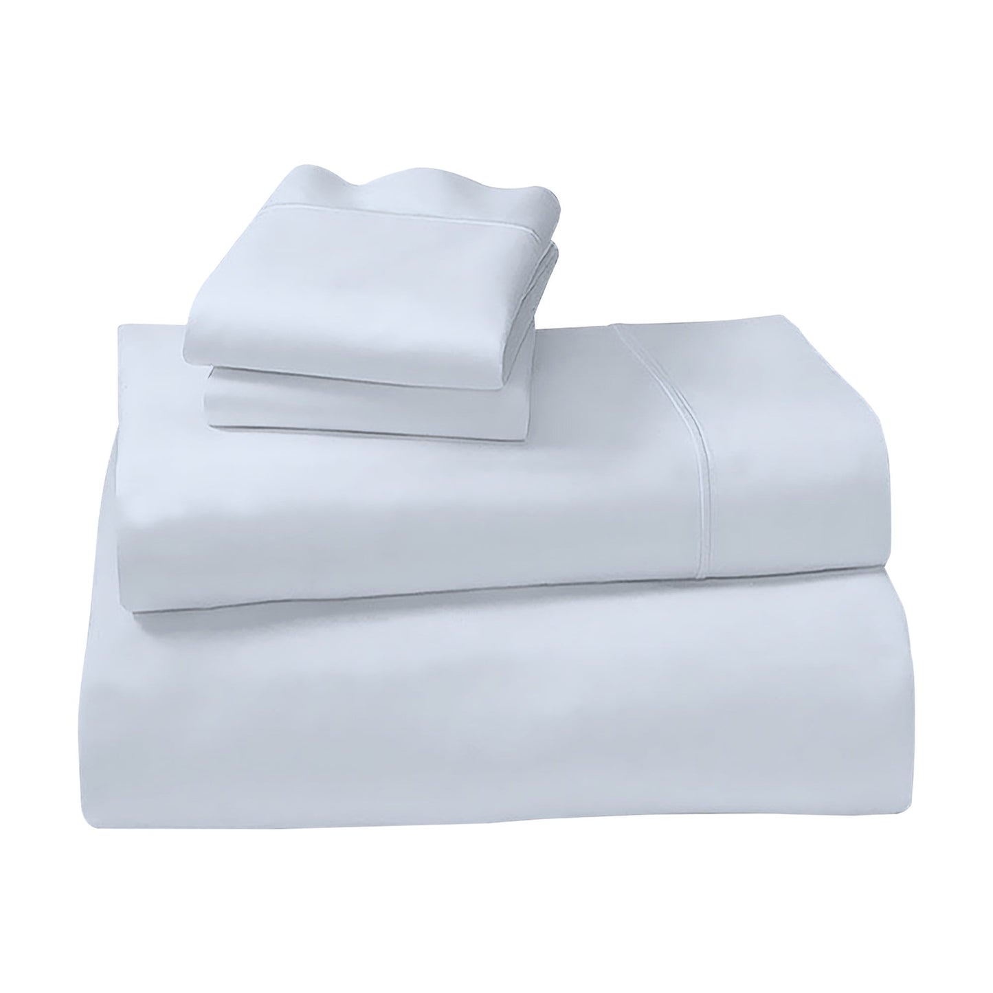 1000 Thread Count Cotton Rich Pale Blue Double Bed Sheet Set 4 Piece, Soft Feel Microfibre Blend, Solid Colour