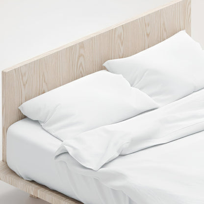 1000 Thread Count Cotton Rich Double Bed Sheet Set 4 Piece in White