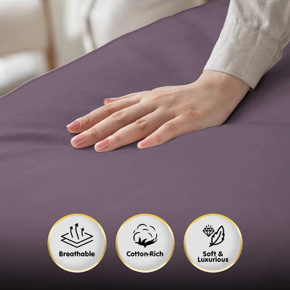 1000 Thread Count Cotton Rich King Bed Sheets 4-Piece Set in Lilac