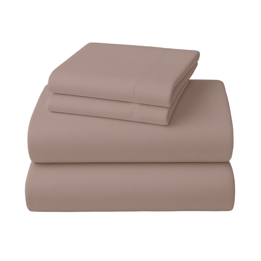 1000 Thread Count Cotton Rich Queen Bed Sheets 4-Piece Set in Linen