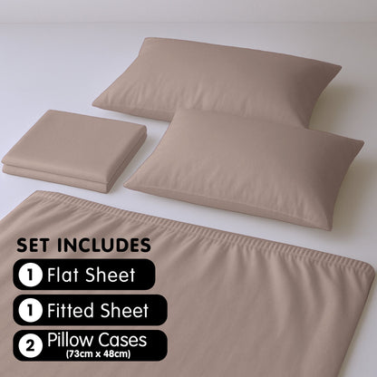 1000 Thread Count Cotton Rich Queen Bed Sheets 4-Piece Set in Linen