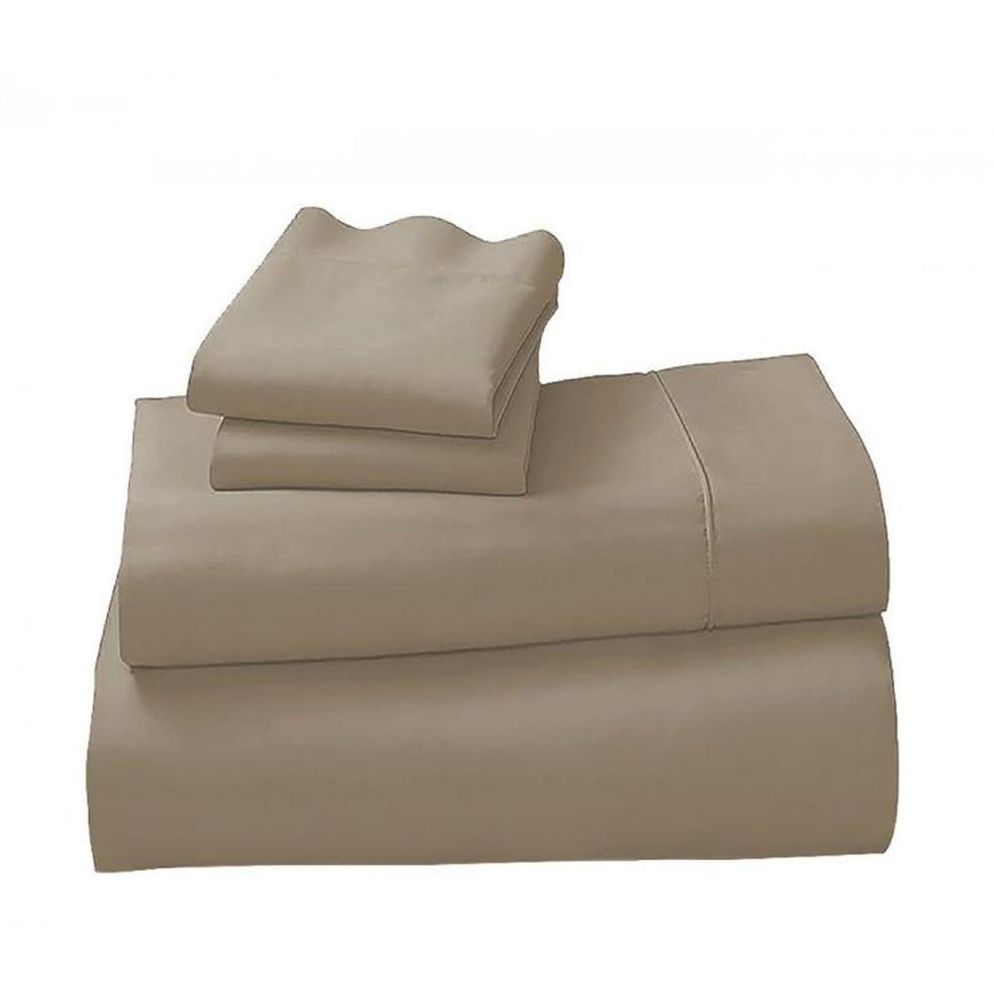 1000 Thread Count Cotton Rich Queen Bed Sheets 4-Piece Set in Taupe