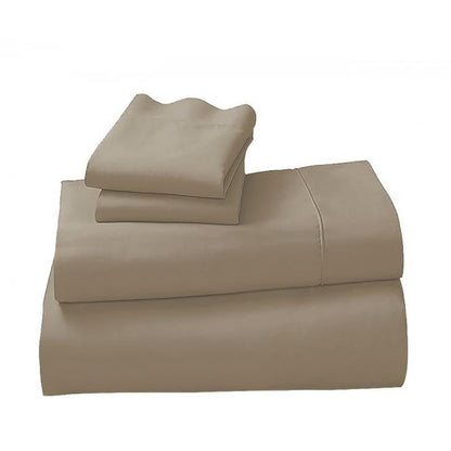 1000 Thread Count Cotton Rich Queen Bed Sheets 4-Piece Set in Taupe