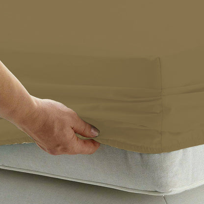 1000 Thread Count Cotton Rich Queen Bed Sheets 4-Piece Set in Taupe
