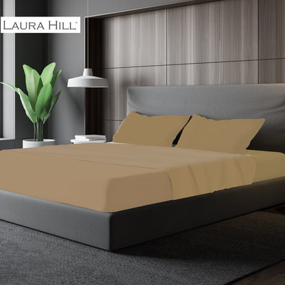 1000 Thread Count Cotton Rich Queen Bed Sheets 4-Piece Set in Taupe