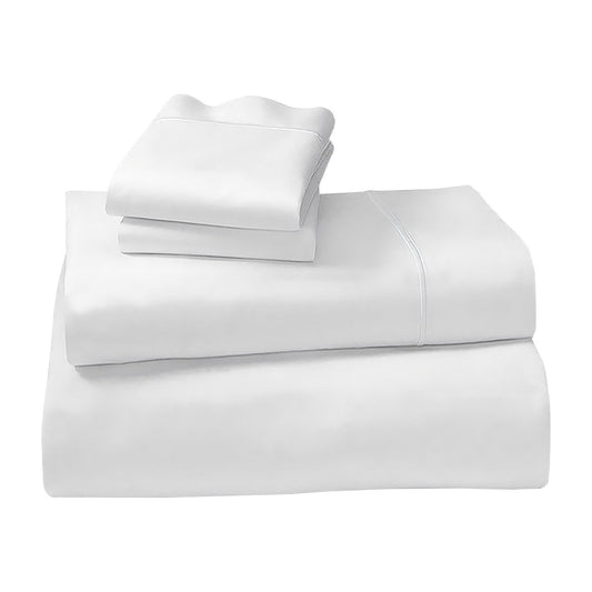 1000 Thread Count Cotton Rich Queen Bed Sheets 4-Piece Set in White