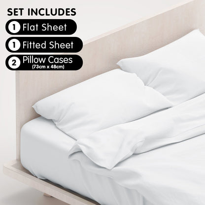 1000 Thread Count Cotton Rich Queen Bed Sheets 4-Piece Set in White