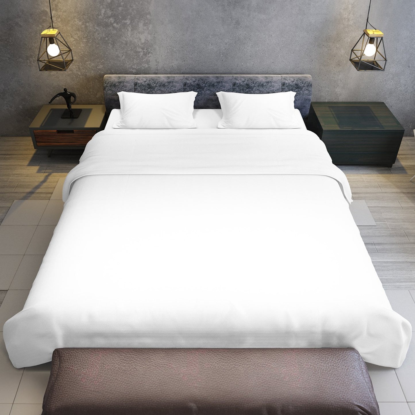 1000 Thread Count Cotton Rich Queen Bed Sheets 4-Piece Set in White