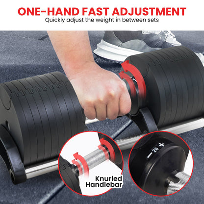 Powertrain Eon 36KG Dial-Up Adjustable Dumbbell Set of Two