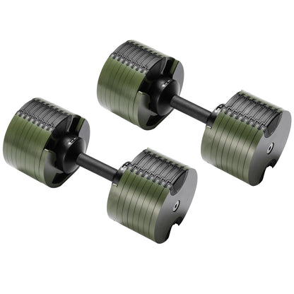 Powertrain Eon Dial-Up 72KG Adjustable Dumbbells Pair - Green