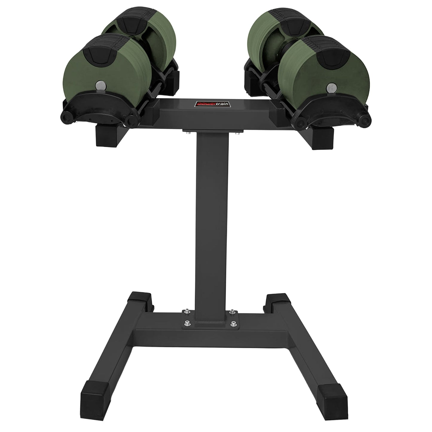 Powertrain Eon Dial-Up 72KG Adjustable Dumbbells Pair with Stand  - Green