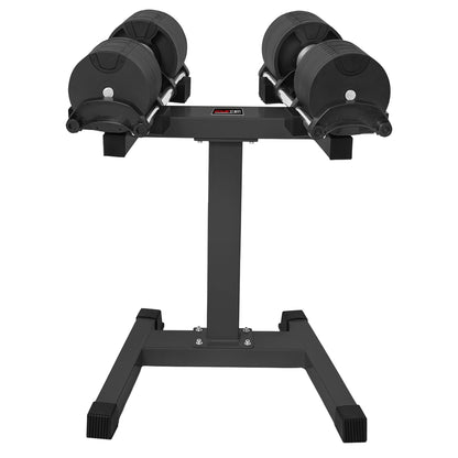 Powertrain Eon Dial Up 90KG Adjustable Dumbbells Pair with Stand - Black