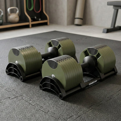 Powertrain Eon Dial-Up 90KG Adjustable Dumbbells Pair - Green