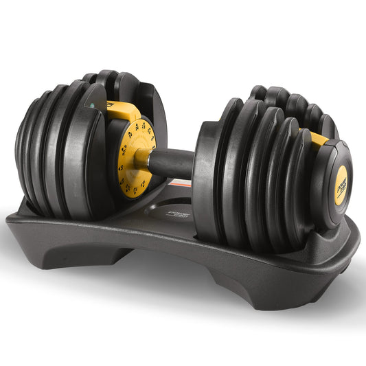 1x 24KG Powertrain Adjustable Home Gym Dumbbell - Gold
