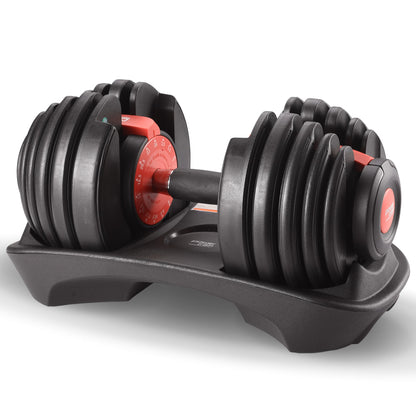 Powertrain 24kg Adjustable Dumbbells 15-in-1 Home Gym Weights  Red