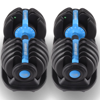 48KG Powertrain Adjustable Dumbbell Set With Stand Blue