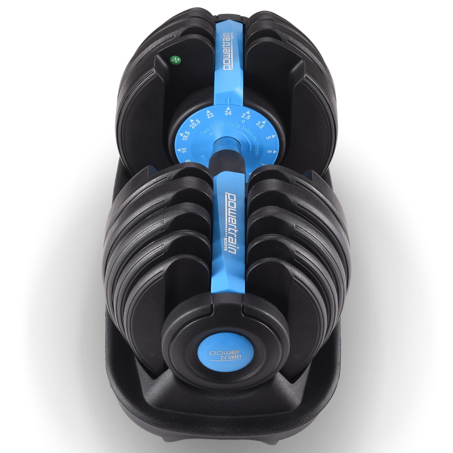 24KG Powertrain Adjustable Home Gym Dumbbell - Blue