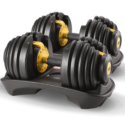 48kg Powertrain Adjustable Dumbbell Home Gym Set Gold