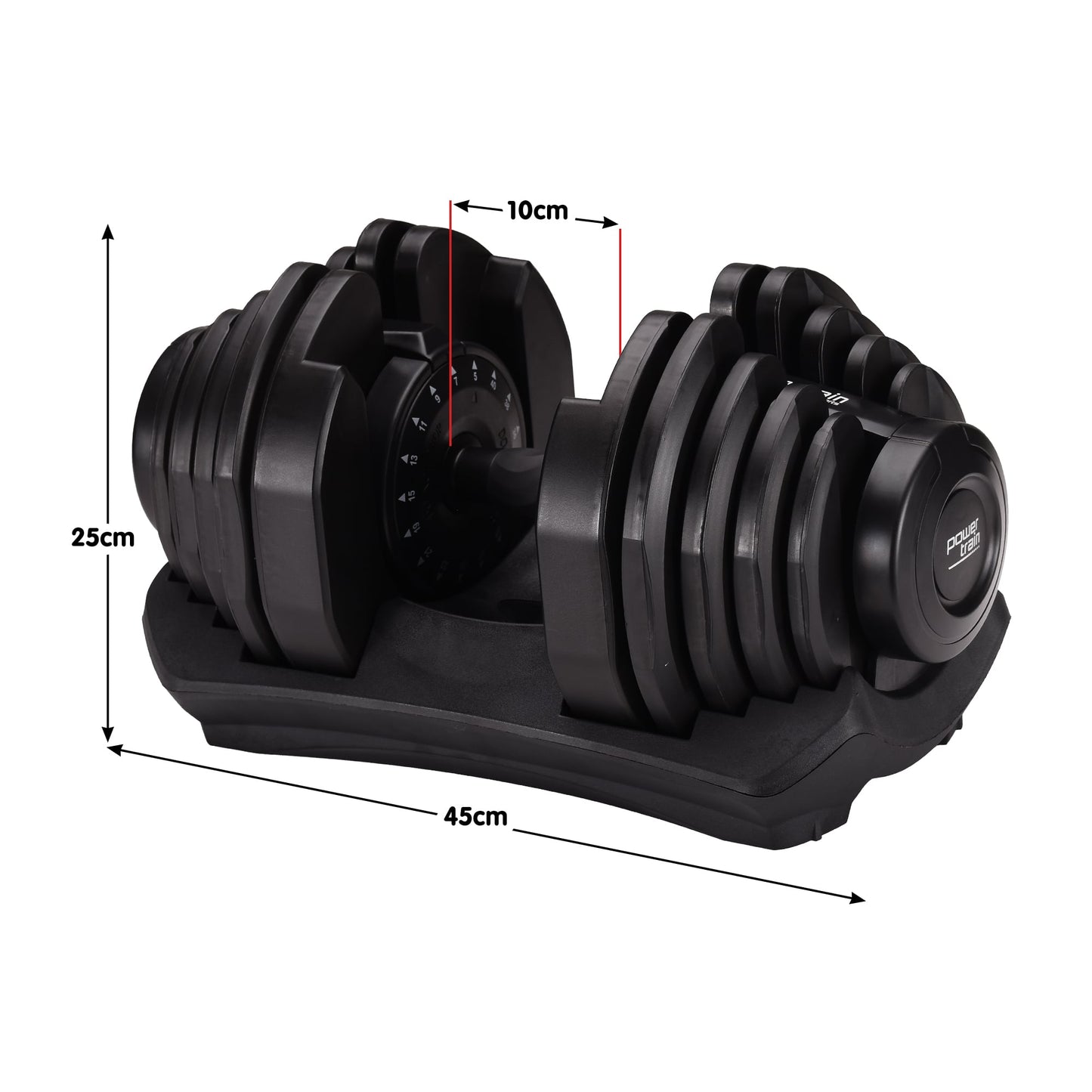 1x 40kg Powertrain Adjustable Dumbbell