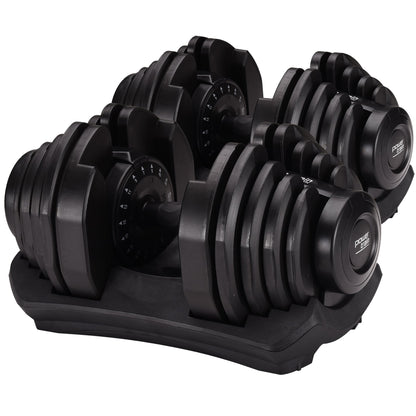 2x 40kg Powertrain Adjustable Dumbbells Home Gym Set