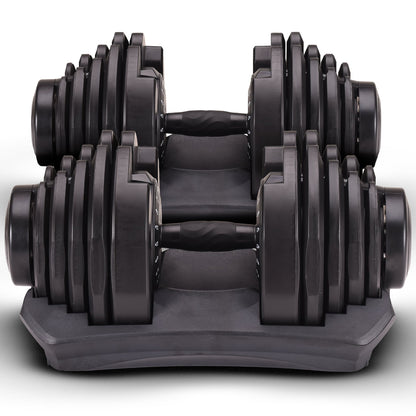 2x 40kg Powertrain Adjustable Dumbbells Home Gym Set